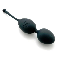 Чёрные вагинальные шарики со смещенным центром тяжести Silicone Ben Wa Balls