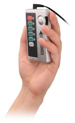 Тёмно-серая анальная пробка с электростимуляцией Bold Butt Plug - 14,1 см.