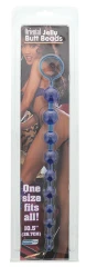 Синяя анальная цепочка с кольцом ORIENTAL JELLY BUTT BEADS - 26,6 см.