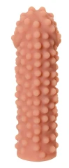 Телесная насадка на фаллос с бугорками Extreme Sleeve 010 L-size - 16,4 см.