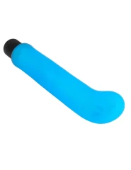 Голубой вибромассажер с загнутым кончиком XL G-Spot Softees - 16,2 см.